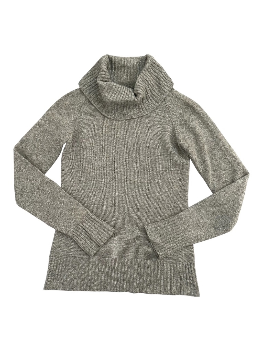 Theory 100% Cashmere Light Gray Turtleneck Sweater Size S / P Small Luxury Knit